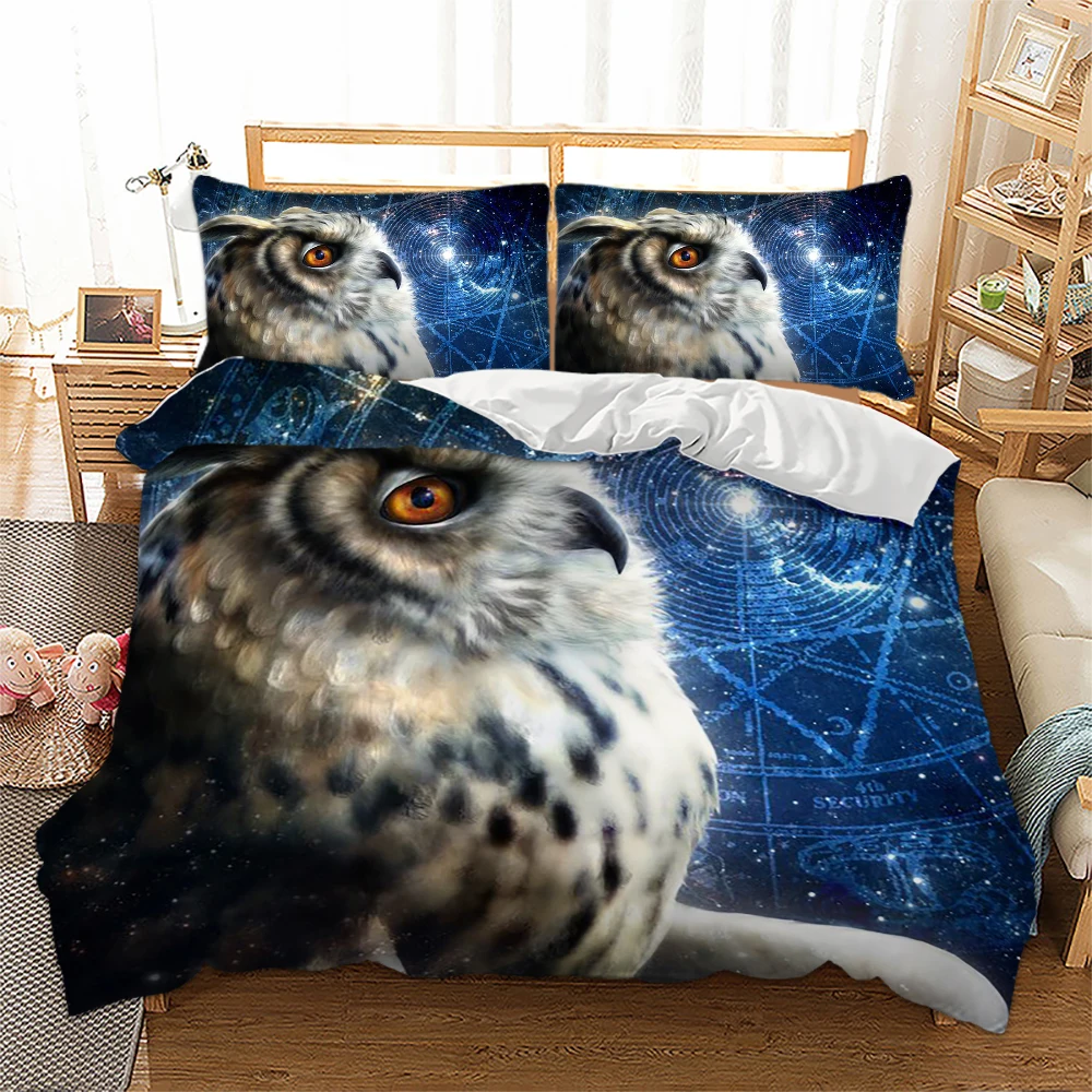 

3d OWL Bedding Set animal Duvet Cover Pillowcases Twin full queen king size Bedclothes 3pcs