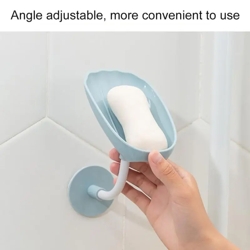 

Flexible Wall-mounted Soap Dish Box Shell Shaped Perforation-free Draining Soap Box Sponge Rack Mobile Phone Stand Storage Home