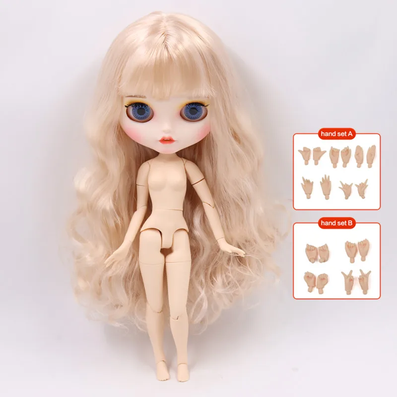 Nude doll ICY Blyth кукла на заказ с руками Набор для тела Новая Улыбка Рот матовое лицо 1/6 игрушки BJD DIY модные куклы подарок для девочки специальное предложение - Цвет: Nude doll