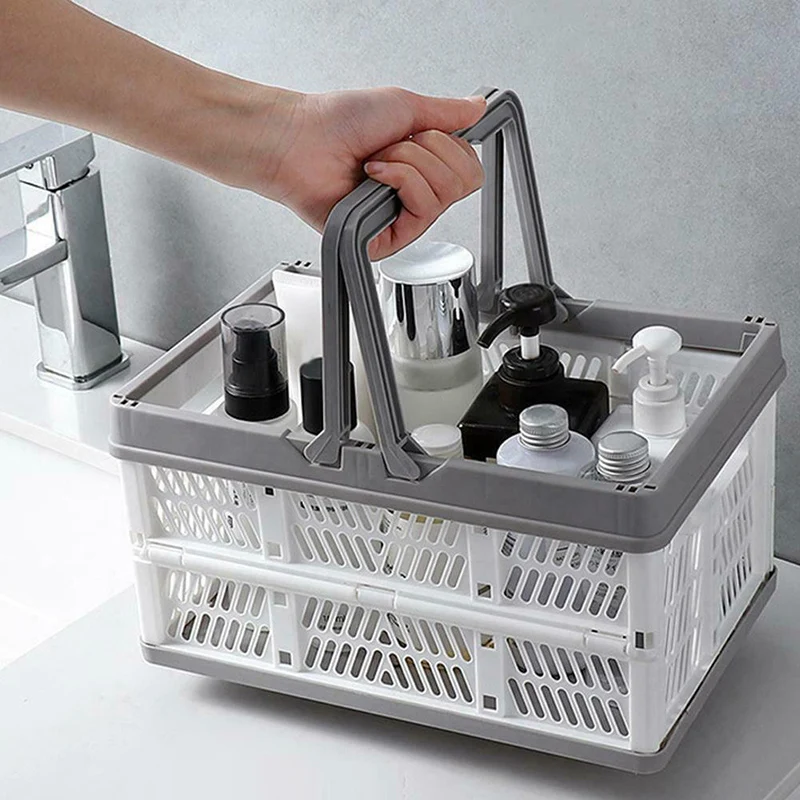 

New Collapsible Storage Basket Kitchen Food Fruit Storage Box Folding Stackable Plastic Container Basket Drop Shipping