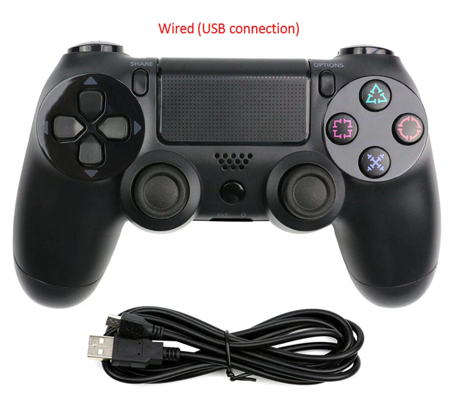 black USB Проводная Игра PS4 контроллер геймпад для sony Playstation PS4 для Dualshock Вибрационный джойстик геймпады для Play Station 4 - Цвет: black