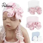 Вязаная шапка с бантом, для маленьких девочек, ярких цветов, детская чалма, эластичный аксессуар для младенцев, 1 шт., 2020