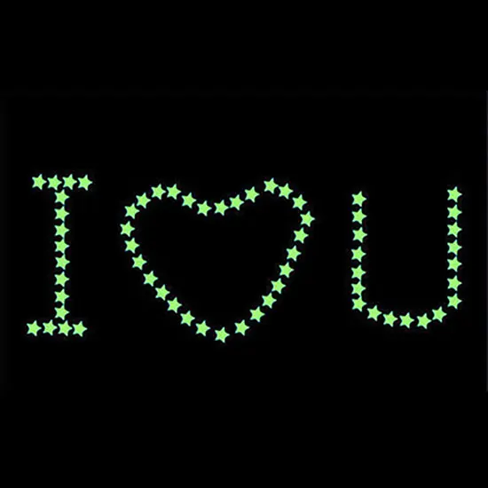 Abstract Stickers 3D Glow in the Dark Stars Ceiling Wall Stickers Cute Living Home 100/40Pcs Luminous Fluorescent Stickers  | Дом и сад
