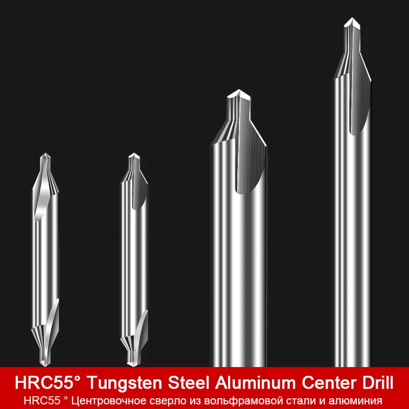 

HRC55 ° вольфрамовые стальные центральные сверла 60 градусов Карбидное точечное сверло 0,4 0,5 1 2,0 2,5 мм 6 мм двухстороннее металлическое сверло из алюминия