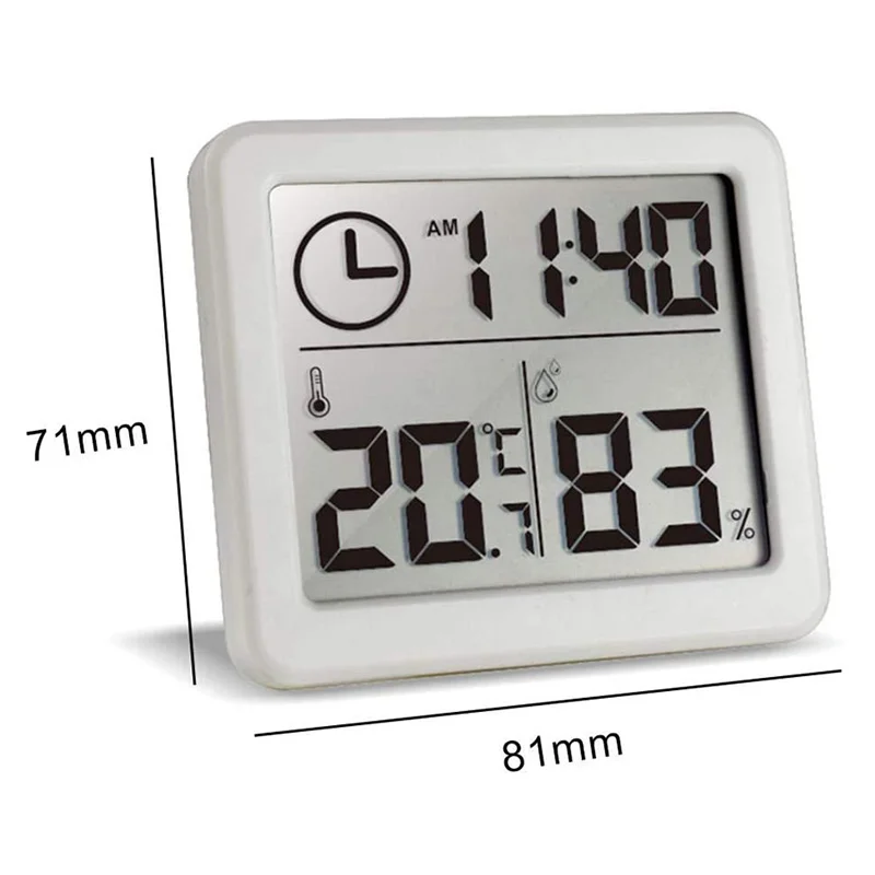 

Multifunction Thermometer Hygrometer Automatic Electronic Temperature Humidity Monitor Clock Large LCD Screen