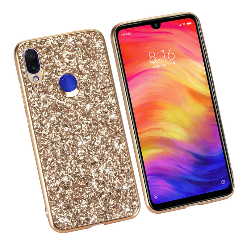 Чехол для XiaoMi RedMi Note 7 с блестящими бриллиантами красивый защитный чехол