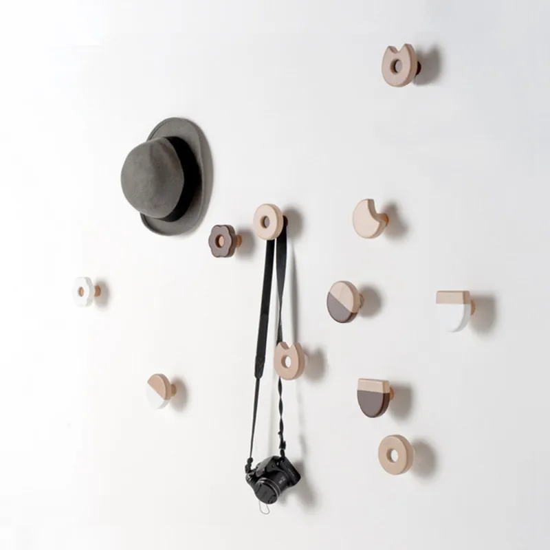 Декоративная настенная Вешалка из цельного дерева креативный простой