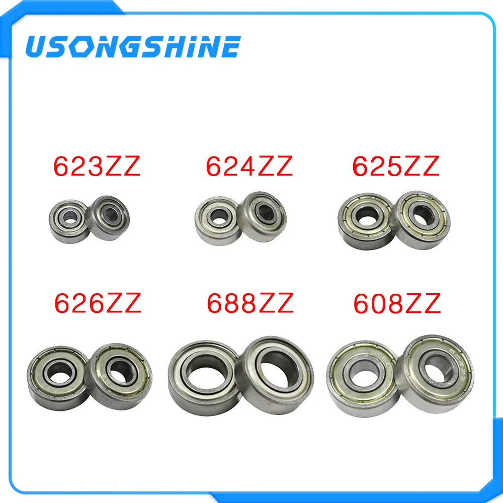 10 шт./лот детали для 3D принтеров фланцевый шарикоподшипник 623zz 624zz 625zz 608ZZ 688ZZ 626ZZ