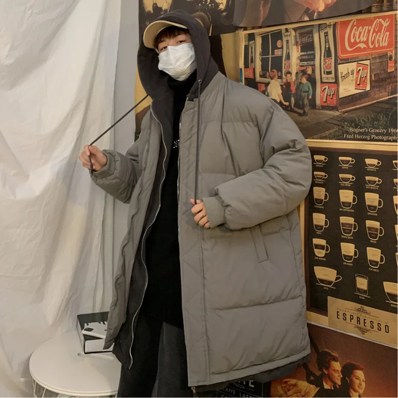 Зимняя стильная свободная Модная толстовка с капюшоном имитацией двух длинных