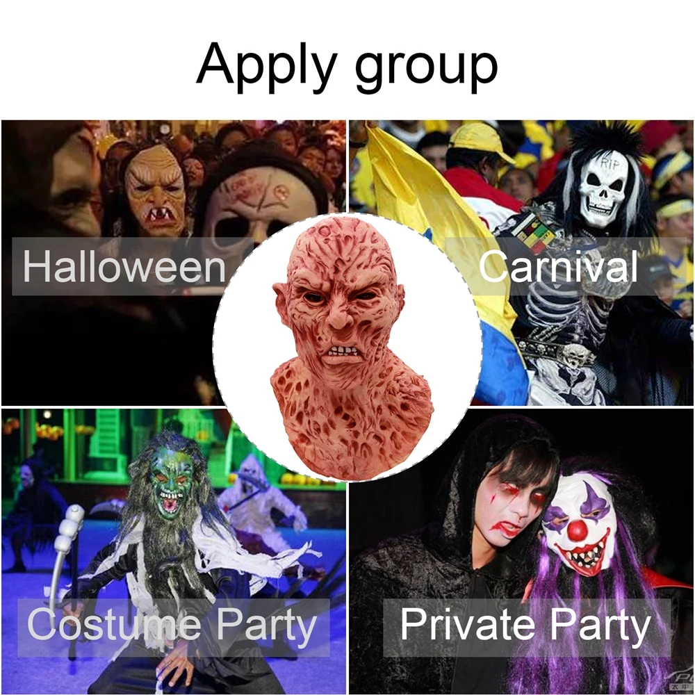 Новый Фредди Крюгер страшная маска реалистичный костюм для взрослой вечеринки