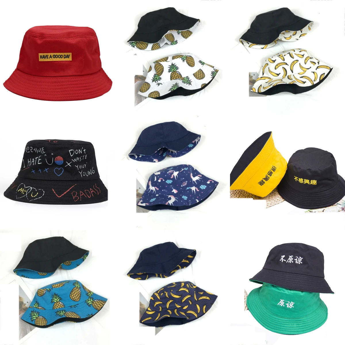

Unisex Harajuku Bucket Hat Fishing Outdoor Hip Hop Cap Men's Summer For Fisherman Hat Women Bone Feminino