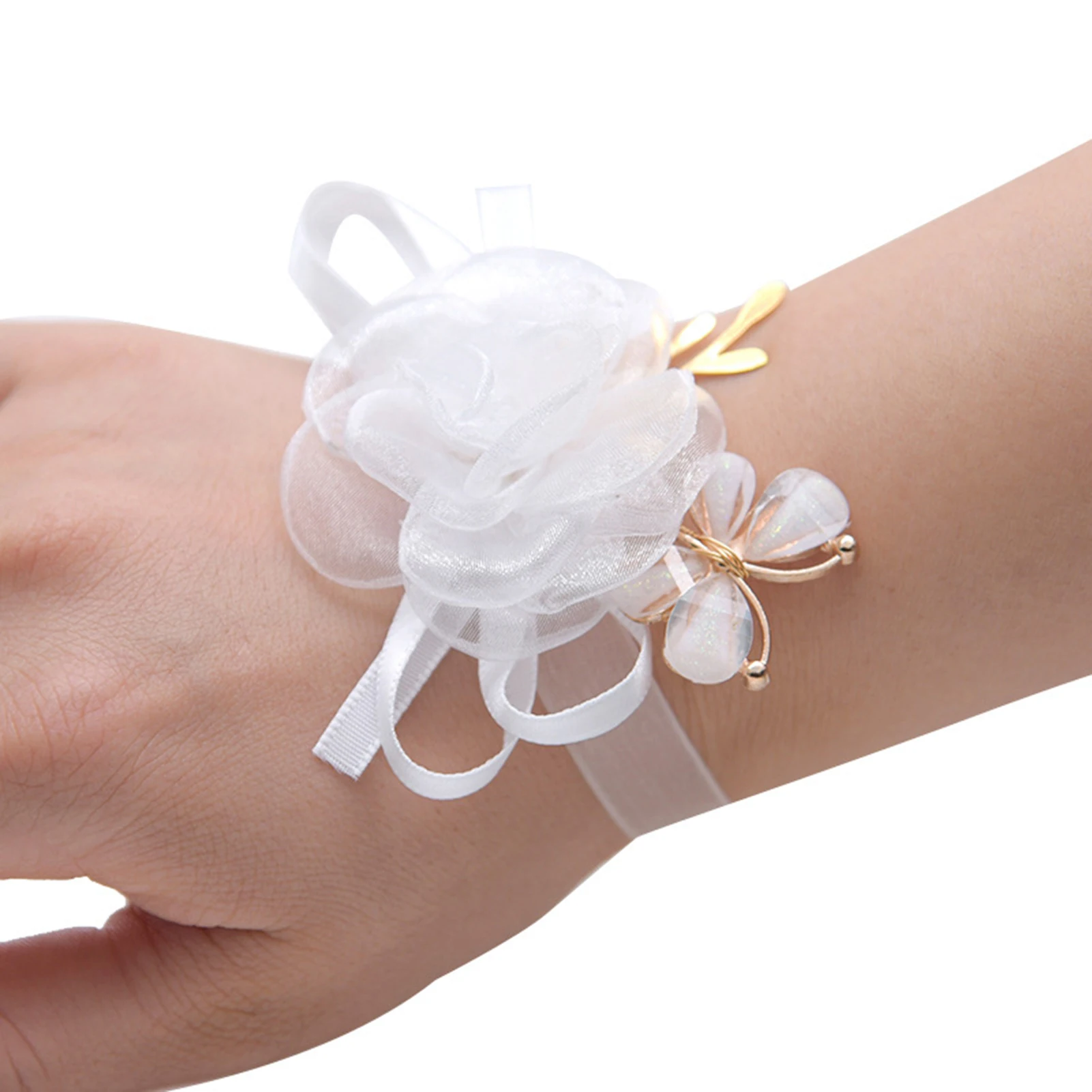

Hot Wrist Flower Wedding Supplies Bride Bridesmaid Sisters Group Wedding Simulation Flower Net Butterfly Decoration Gift