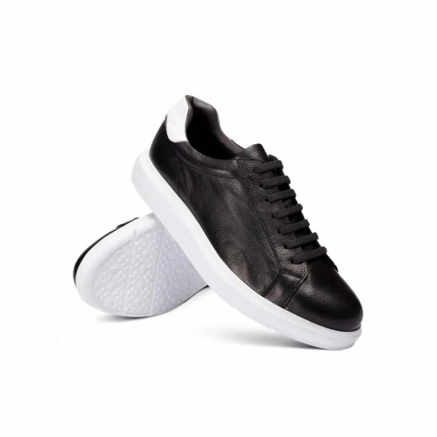 

Sneakers Men Deery, Genuine Leather Black Sport Men Shoes