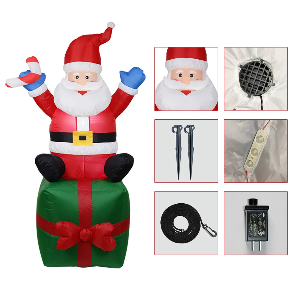 Надувной ночной Светильник Санта Клауса фигурки уличные садовые игрушки