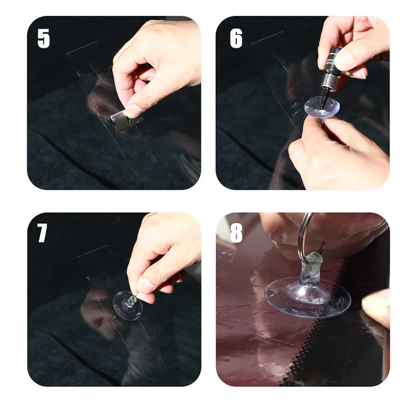 

For Long Big Chip Crack Car Windshield Repair Tool Window Glass Windscreen Restoration Kit Renew Full Set Resin Cup Blade Film