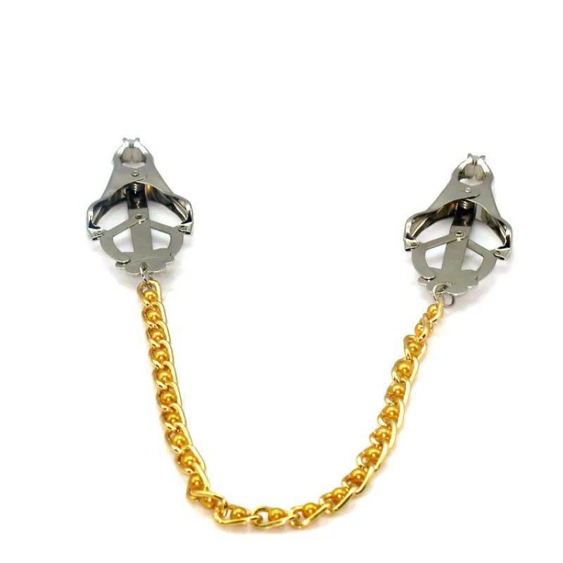 Металлические женские зажимы для cосков с цепью из нержавеющей стали стимулятор