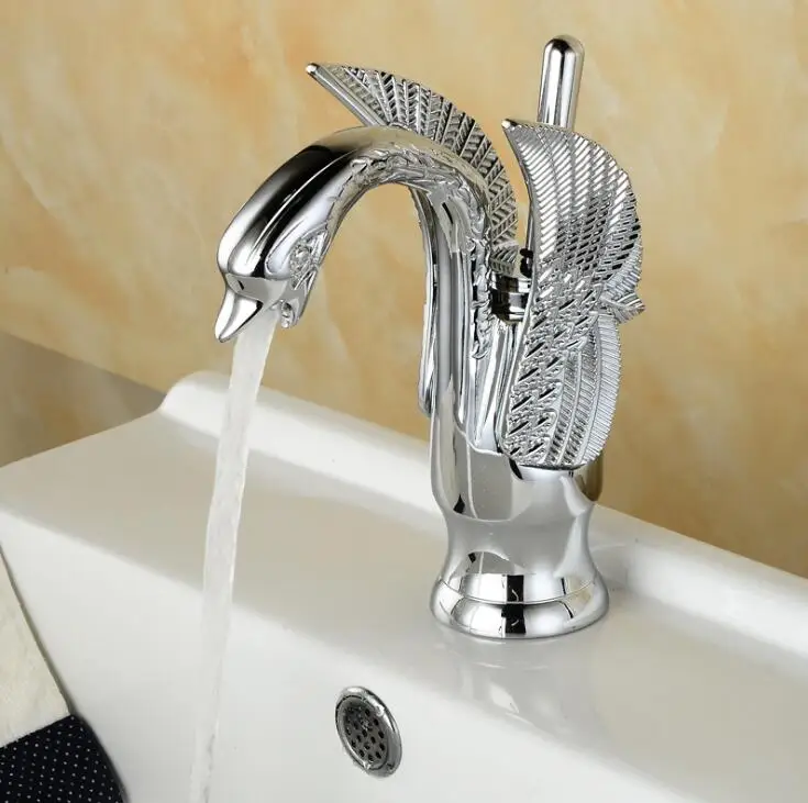 Смеситель для раковины в античном стиле JM65 латунный кран виде лебедя из бронзы