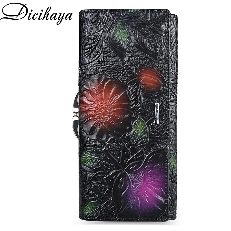 DICIHAYA 2021 Genuine Leather Women Wallets Luxury Brand Design High Quality Fashion Female Purse Card Holder Long Clutch Bag | Багаж и
