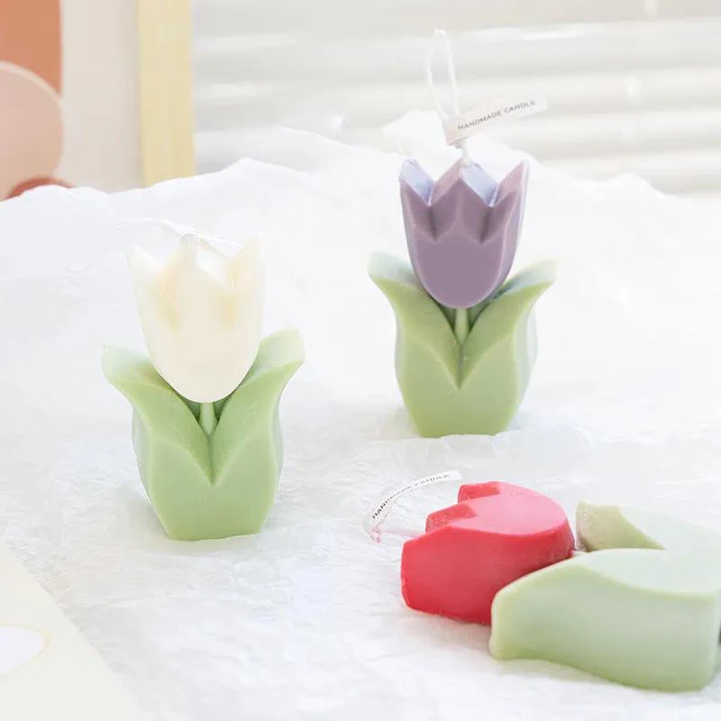Свечи из соевого воска в форме тюльпана | Дом и сад