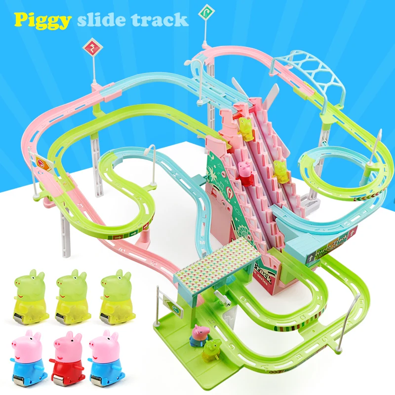 Piggy Track автомобили светодиодный свет Игрушечные Грузовики Автомобили