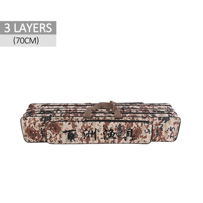 3 Layer 70cm A 1/2/3/Слои 70/110/120 см сумки для рыбалки сумки для удочек сумка, катушка на открытом воздухе многоцелевой Оксфорд мешок для рыбалки и нарочито бесхитростного дизайна; bolsa de pesca XA87G - Цвет: 3 Layer 70cm A