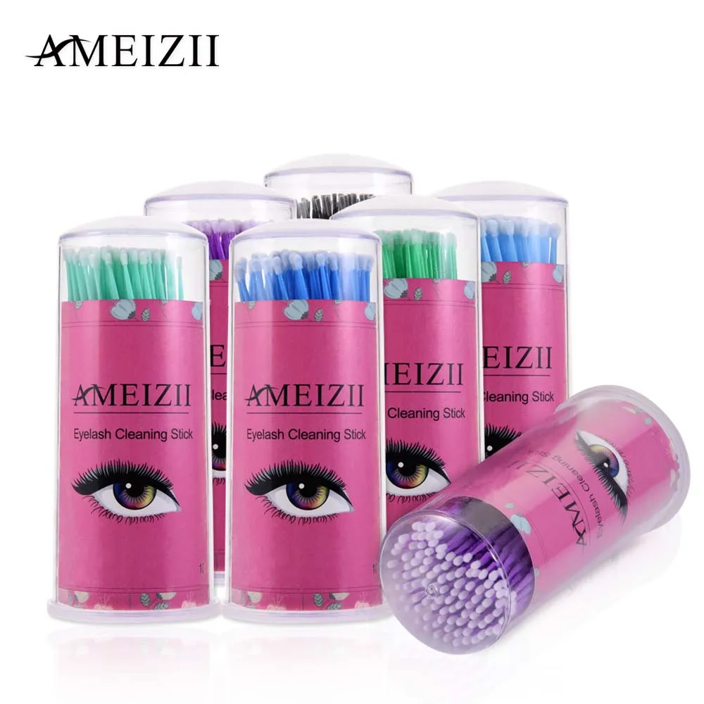 AMEIZII 100 шт./упак. долговечные Микро Кисти для макияжа наращивание ресниц