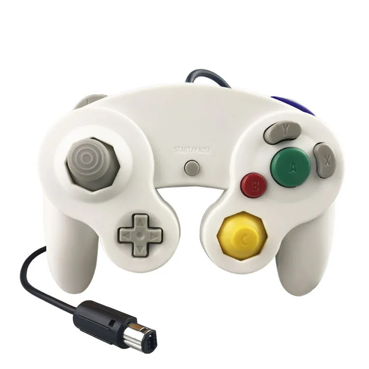 Классический проводной контроллер джойстика Джойстик Геймпад для NAND для Gamecube контроллер для wii вибрационная игра - Цвет: White