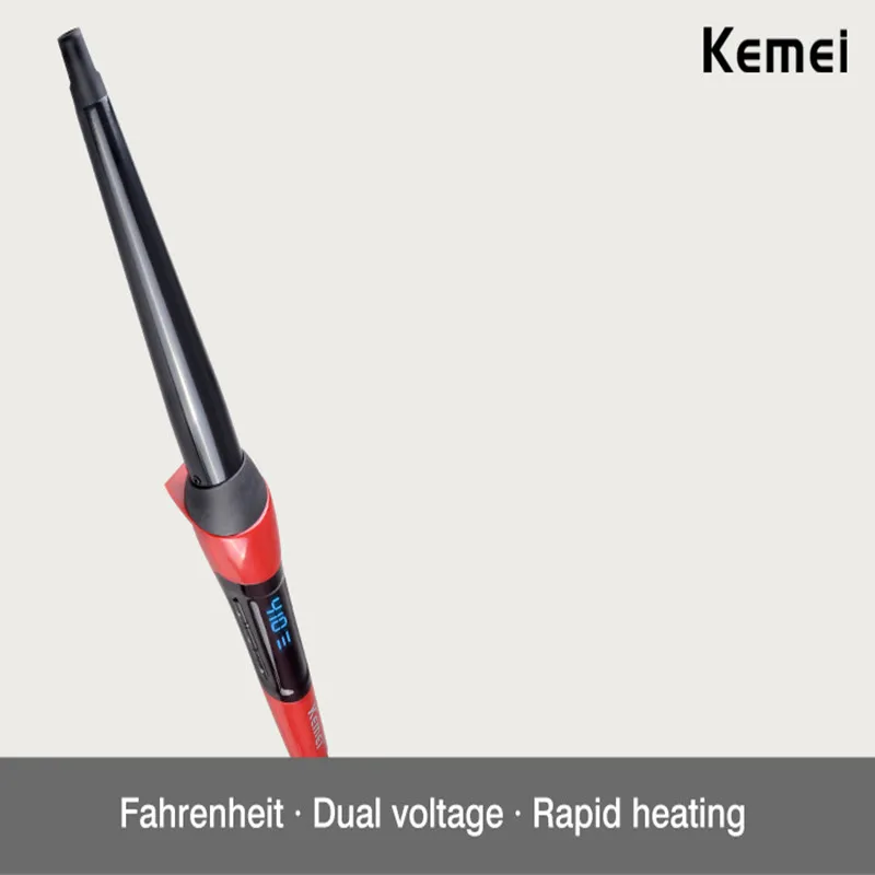 

LCD curlers conical curling iron single tube ceramic glaze pear flower cone electric hair curly hair100 v - 240v