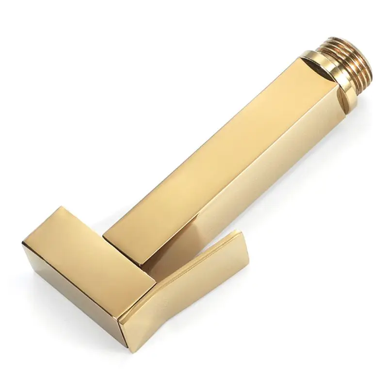

Shiny Gold Handheld Bidet Sprayer Square Shower Head Douche Fauce Toilet Cleaner for Home Bathroom Cleaning Kit 2020