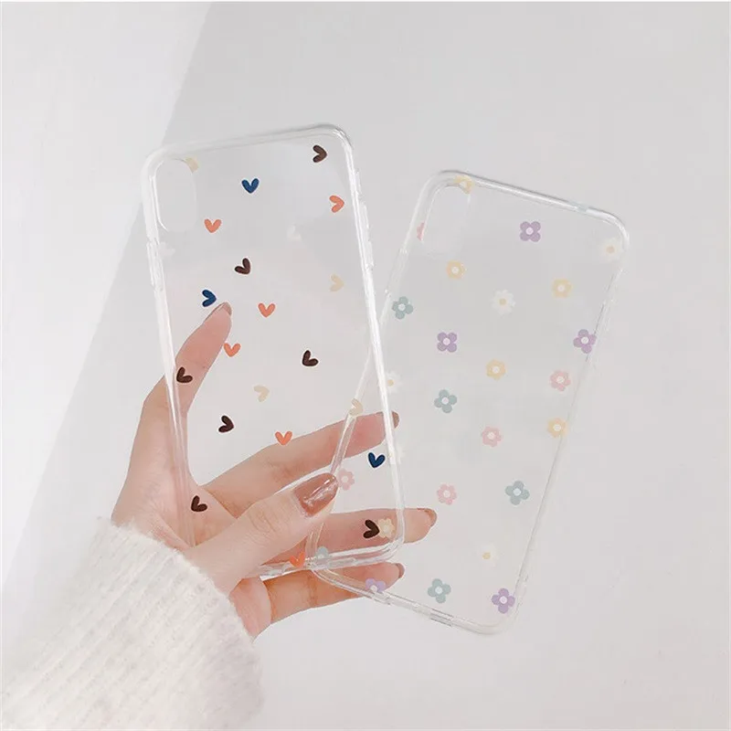 For Iphone 7 8 Plus 6s Color Love Phone Case IPhone X XS 6 6S Soft And Transparent TPU Cover |