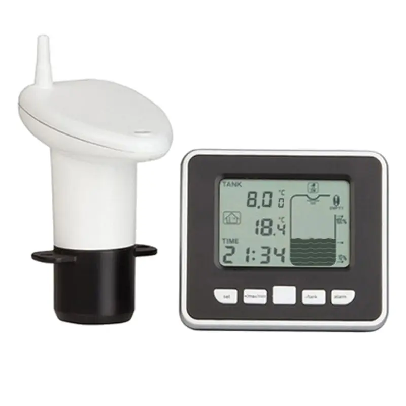 2021 New Ultrasonic Water Level Sensor Ultrasonic Level Gauge with Liquid Thermometer diy oil level gauge with thermometer for motorcycle car silver
