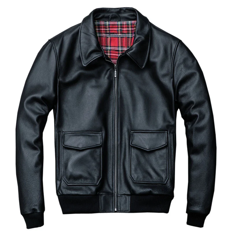 

DHL Free Shipping Men's Air Force Flight Jacket 100% Thick Genuine Cow Leather Jacket Male Pilot Suit Bomber Jackets Winter Coat