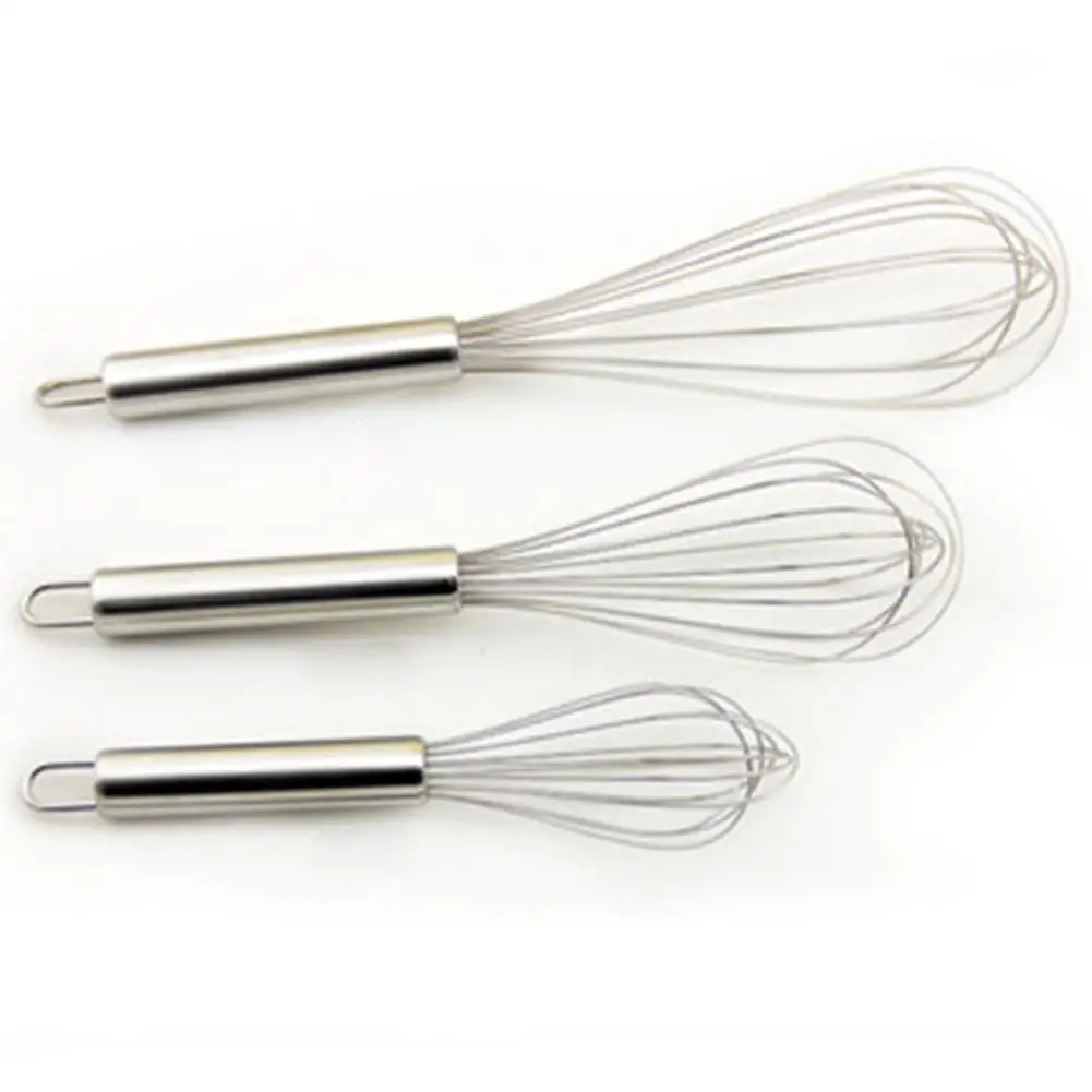 

8/10/12inches Stainless Steel Balloon Wire Whisk Egg Beater Mixer Baking Utensil