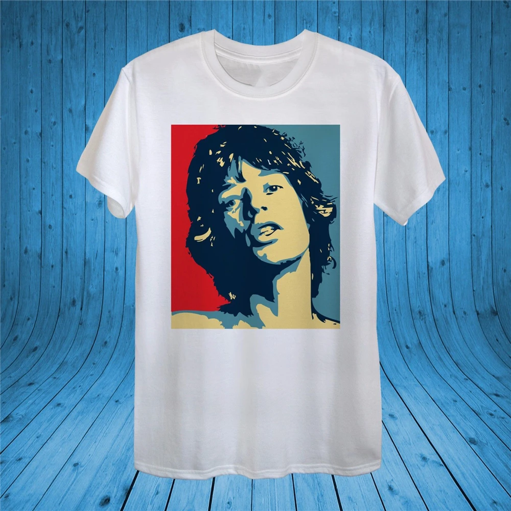 Mick Jagger поп-арт портретная футболка 100% Унисекс Женская мужская женская рубашка |