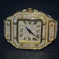 hip hop missfox square men business watch top brand luxury iced out quartz roman aaa men watch gold waterproof male wristwatches