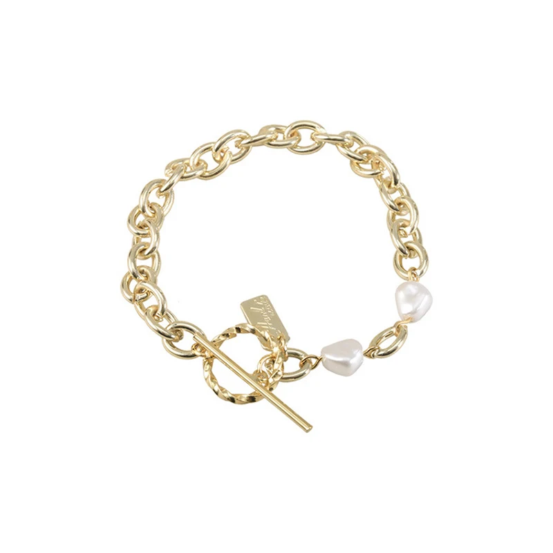

Bracelet For Women Retro Pearl Metal Bracelet Design Cool Wind Fashion Accessories Stainless Jewelry New Year Gifts 2021 Gothic