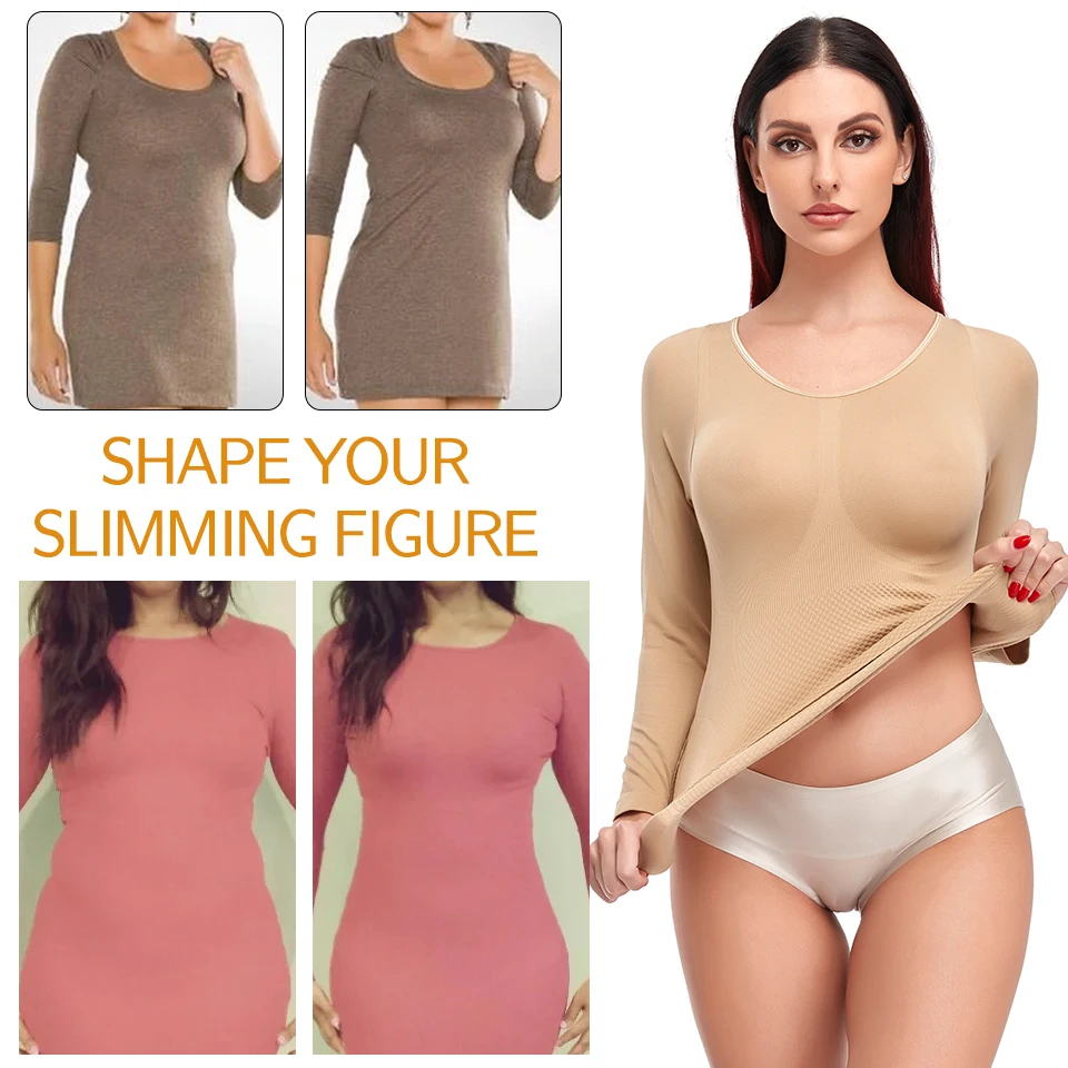 Термобелье топы для женщин с флисовой подкладкой термальный базовый слой s