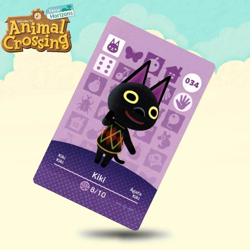 

034 Kiki Animal Crossing Card Work for Switch NS 3DS Games