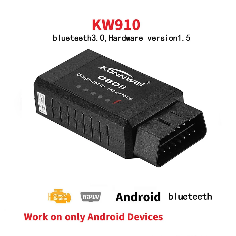 

for Android Free Upgrade KW910 ELM327 Bluetooth OBD II Car Scanner Auto Diagnostic Interface OBDII Engine Code Reader Scan Tool