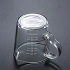 Жаропрочный стеклянный измерительный мерный стаканчик для кофе эспрессо с двойным ртом унций чашки 70m-lSmall кружка для молока керамическая кружка для завтрака