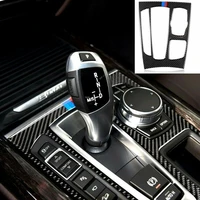carbon fiber gear lever shift panel trim cover fit for bmw x5 f15 x6 f16 2014 2017