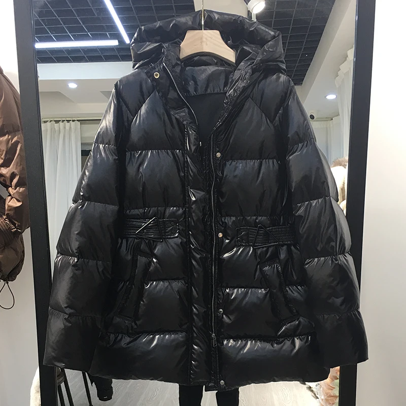 

FAKUNTN 2021 New Winter Jacket Women Hooded 90% White Duck Down Coat Warm Loose Clothing Female Casual Windproof Parkas