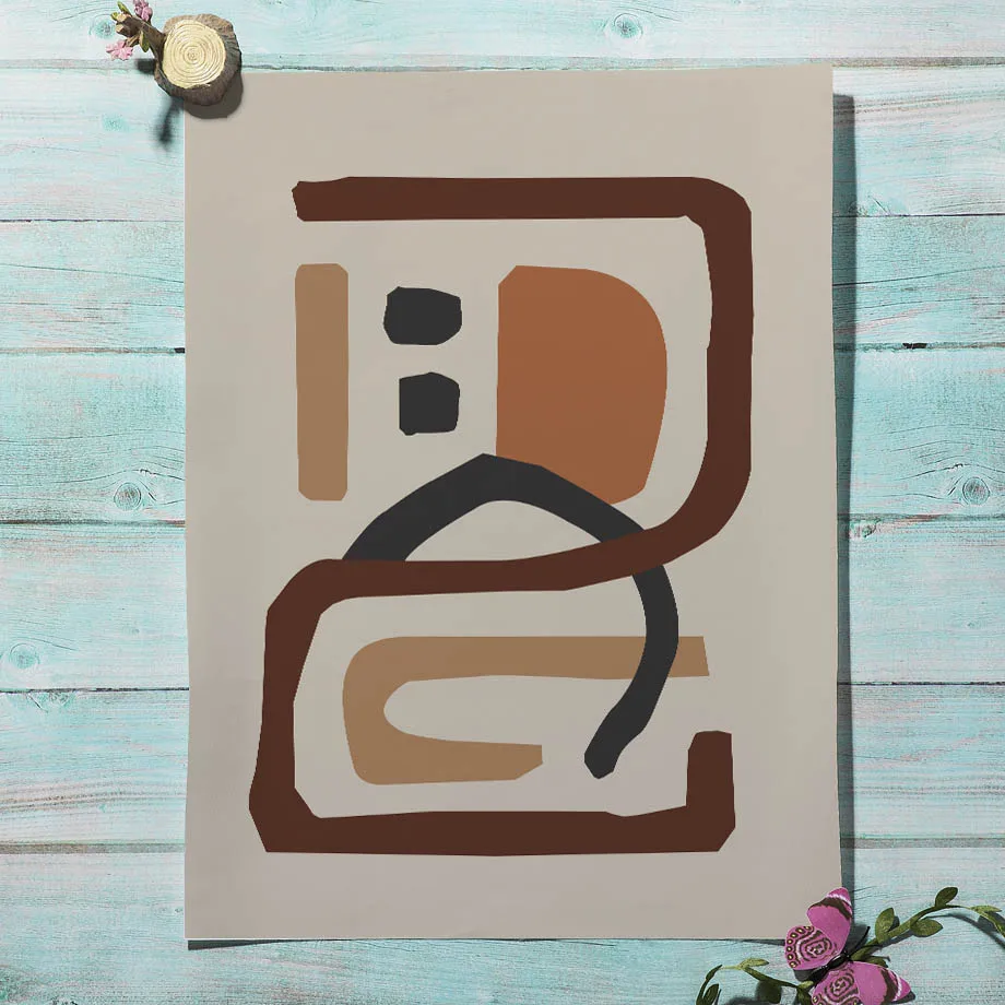 Современный абстрактный скандинавский постер линия морского солнца фигурка