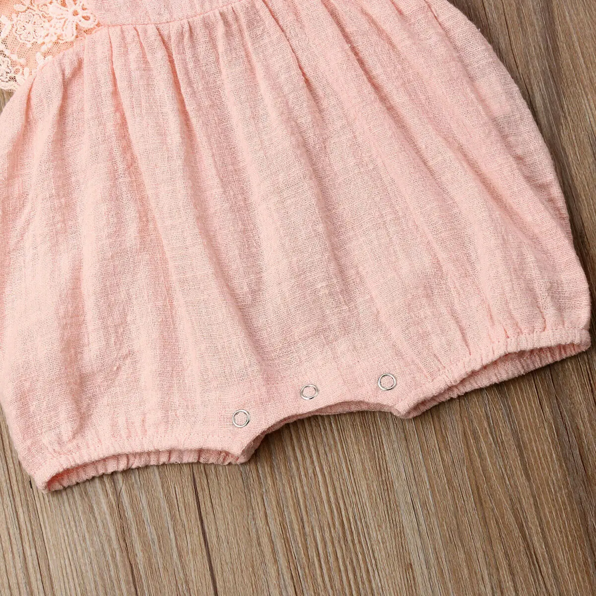 

Summer Newborn Kids Baby Girls Clothes Ruffle Lace Sleeve Romper Jumpsuit Headband Pure Color Outfits 2Pcs Set 0-24M