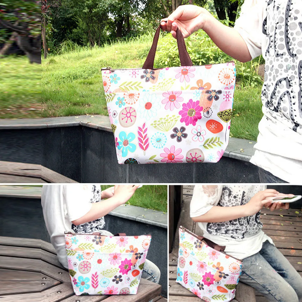 

Lunch Bag Women Sun Pattern Kids Bento Cooler Bags Flamingo Thermal Breakfast Food Box Portable Picnic Travel Storage Bags Tote