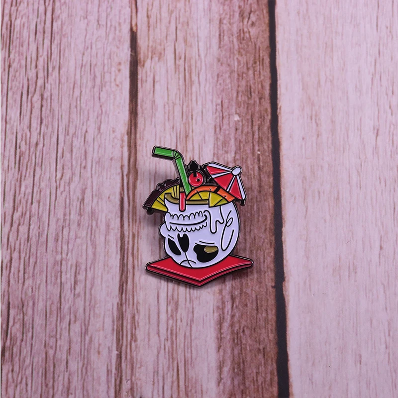 Tiki кружка Эмаль Булавка тропический напиток брошь заколка Бар коктейль значок