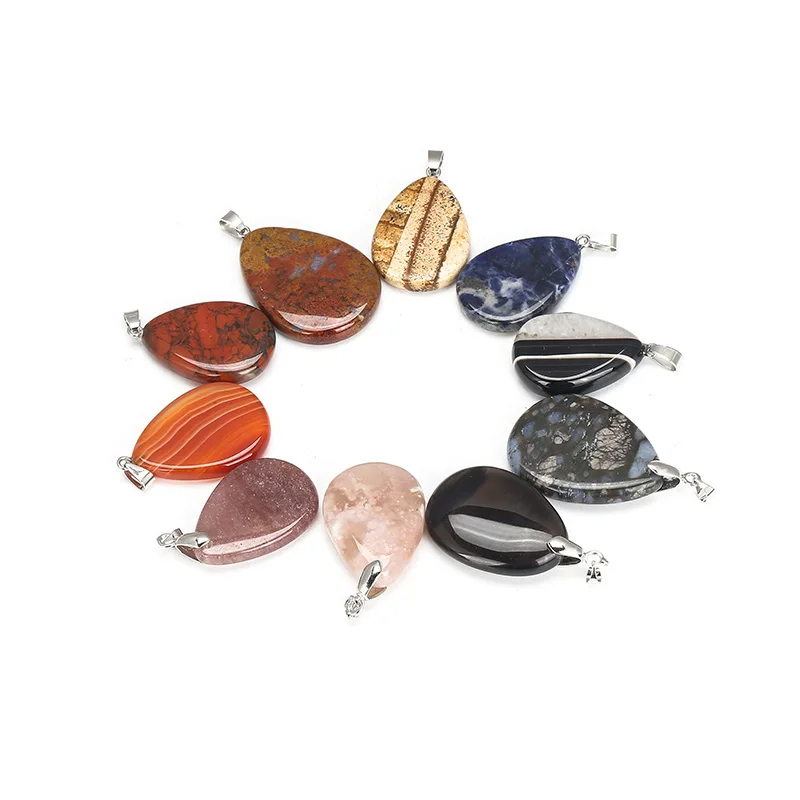 JD Smoky Quartz Tear of Angel Black Agate Water Drop кулон зеленый Howlite Ассорти модных смешанных цветов
