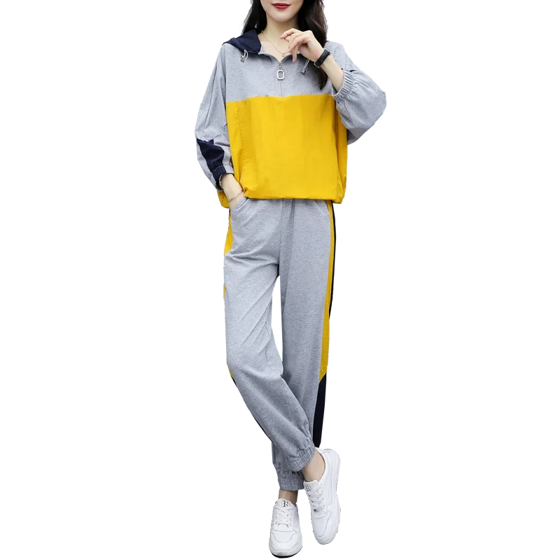 Костюм для отдыха новинка толстовки и брюки костюм из двух предметов Свободный