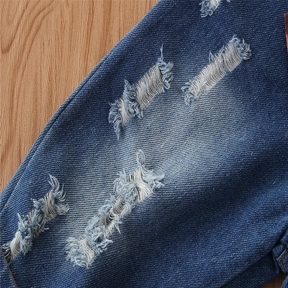 2019 2PCS Outfit Children Suit Fashion Toddler Kids Girls Clothing Set Hooded Sweatshirts Tops+Jean Denim Pant Leopard Decor D20 | Детская