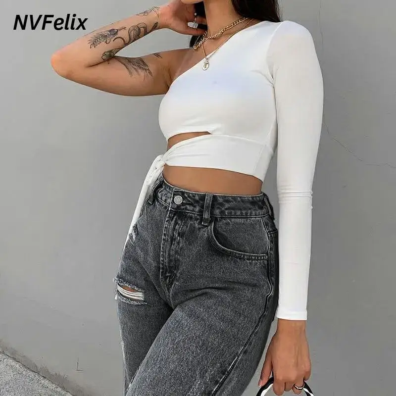 Джинсы женские рваные с завышенной талией прямые свободные джинсы бойфренды